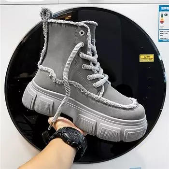 Martin boots men s boots locomotive boots high top leather boots trendy large size yellow boots 2024 autumn and winter new boots 39