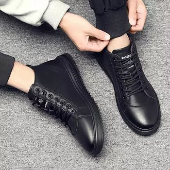 Martin boots men s British style retro trendy short boots high-top winter boots winter velvet casual leather shoes broken size treatment 38