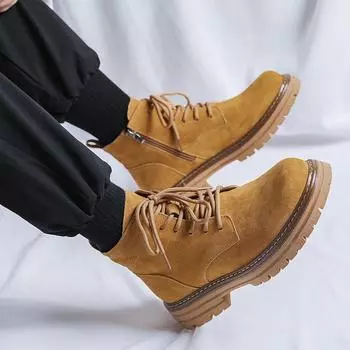 Ботинки Martin мужские короткие ботинки в британском стиле ретро-ботинки универсальные большие желтые ботинки 2052-H 38 абрикосовый