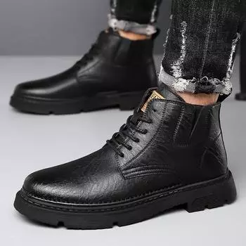 Martin boots men s fashion 2025 new men s shoes retro tooling boots fashion high-top leather shoes versatile leather men s leather boots 38