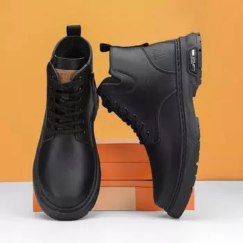 Martin boots men s high top 2024 autumn and winter explosion non-slip wear-resistant thick bottom lightweight trend boots men s tooling versatile 39 хаки