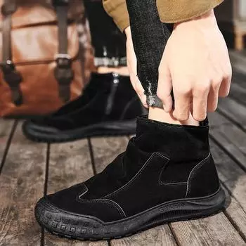 Martin Boots Men s High Top British Tooling Boots Outdoor Trendy Shoes Medium Top Leather Boots Men s Autumn Casual Martin Shoes 39