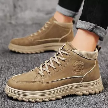 Martin boots men s medium overalls boots new lace-up men s shoes trendy retro casual short boots men s shoes 39