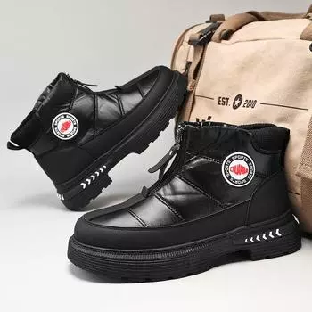 Martin boots men s new 2024 autumn and winter zipper leather surface waterproof thick sole wear-resistant casual sports men s tooling short boots 39