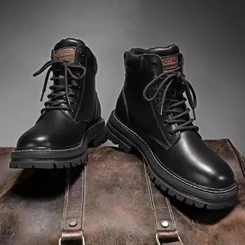 Martin boots men s new autumn and winter popular men s boots Korean version trendy versatile lace-up high-top British style casual trendy shoes 39