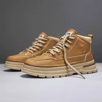 Martin boots men s new retro British style casual style high-top wear-resistant work shoes outdoor sports tooling men s shoes 39 хаки