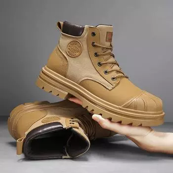 Martin boots men s shoes 2024 new kicking big yellow boots British retro non-slip and wear-resistant mountaineering outdoor tooling boots 39 хаки