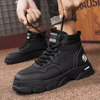 Martin boots men s shoes autumn and winter new medium tube short boots British style platform outdoor mountaineering retro tooling shoes 39
