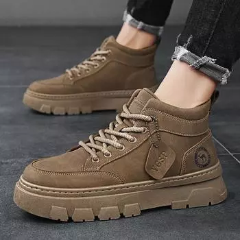 Martin boots men s shoes high-top outdoor hiking shoes retro British style thick-soled heightening short boots tooling boots 39