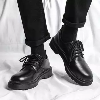 Martin Boots Men s Shoes Men s Fashion Trend Leather Shoes Men s Students Black Tooling Chelsea Boots Men s 39