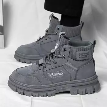 Martin boots men s shoes spring and autumn men s sports and leisure British style retro tooling work thick-soled high-top shoes 39