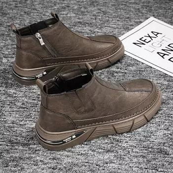 Martin boots men s trend 2025 new autumn men s high-top British tooling boots casual medium tube versatile men s boots 39 чёрный