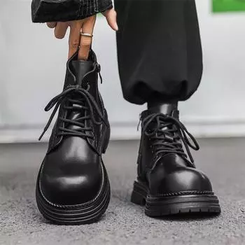 Ботинки Мартина Мужские Бархатные Средней Высоты На Толстой Подошве Британские Ботинки-Инструменты 22721-J 38