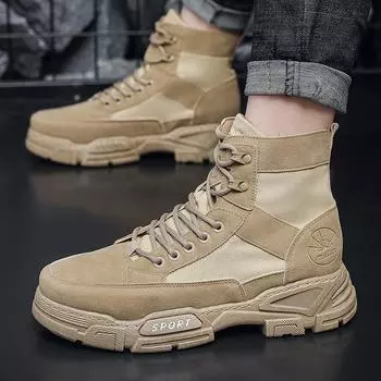 Martin boots thin tooling outdoor shoes men s shoes wasteland style autumn high-top British retro men s tongue integrated boots 39