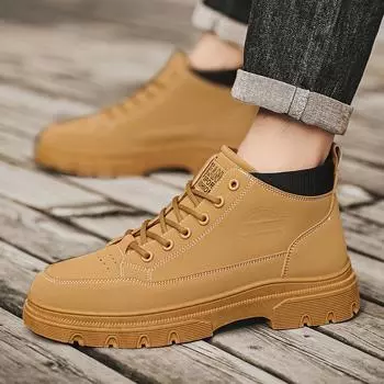 Martin boots winter men s retro rhubarb boots new British style high-top thick-soled casual tooling boots trendy short boots 39