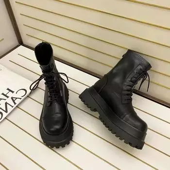 Женские ботинки Мартина 2024 новые интернет-знаменитость французские короткие ботинки на толстой подошве стиль spice girl тонкие ботинки универсальные модные инс милые крутые 39 белый