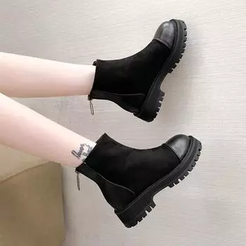 Martin boots women s 2025 autumn new British style thin boots retro short boots front zipper boots 35