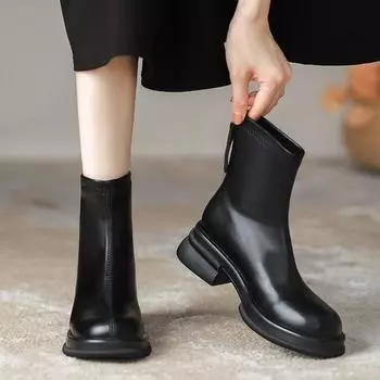 Martin boots women s shoes 2024 new popular women s boots thick-soled thin boots British style small short boots women s autumn and winter single boot 34