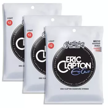 MARTIN MEC12 Light Choice акустическая гитара, струны x 3 комплекта Clapton s