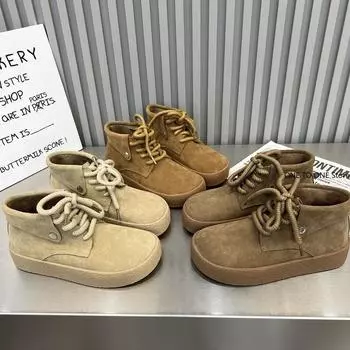 MartinBoots женские британские ретро-матовые короткие ботинки на шнуровке 2024 года с плоским дном короткие повседневные ботинки мотоциклетные ботинки 35 каштановый