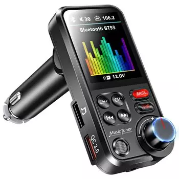 Marubi evolved FM transmitter Bluetooth 2 USB ports quick charging Car FM transmitter Compatible with iPhone cars calling 7 types of EQ settings