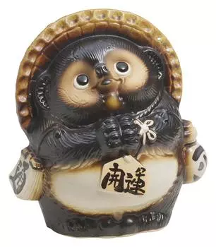 Marui Seito Shigaraki Ware Фигурка енотовидной собаки 9 Ширина 25 x Высота 27 см Талисман на удачу Подарок на удачу Керамика Сделано в Японии Нет. приблизительно. MR-B083-03 коричневый