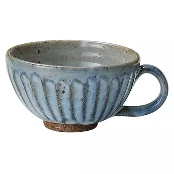 Marui Seito Shigaraki Ware Hechimon Aohagi Carving Soup Mug