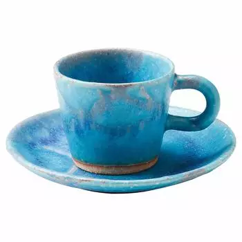 Marui Seito Shigaraki Ware Hechimon кофейная чашка с блюдцем Tsuyukusa емкостью около 160 мл, маленькая керамика, сделано в Японии и MR-3-3277
