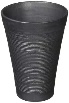 Marui Seito Shigaraki Ware Hechimon Long Cup Tumbler Free Cup Comb Black Black Capacity Approximately 470ml Ceramic Pottery Made in Japan MR-3-3235