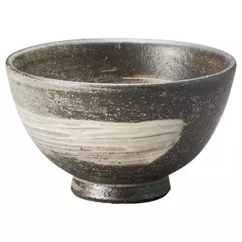 Marui Seito Shigaraki Ware Hechimon Rice Bowl Tea Bowl Ceramic Black Iso Pattern Диаметр приблизительно 12 x Высота Rice Bowl Сделано в Японии 6,5 см