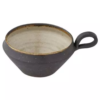 Marui Seito Shigaraki Ware Hechimon Soup Cup Capacity 350ml Brown Tag approx. MR-3-4009 коричневый