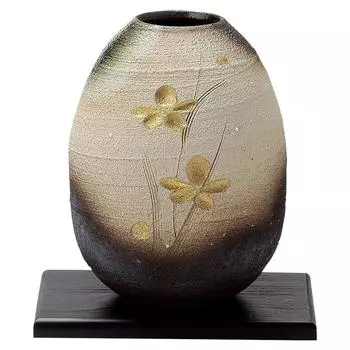 Marui Seito Shigaraki Ware Hechimon Vase Flower Base Large Black White Ishihaze Kinka Pottery MR-1-2541