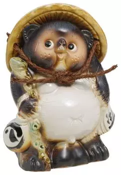 Marui Seito Shigaraki Ware, витая фигурка тануки, мужчина, тануки, ширина 6 x высота 19 см, талисман, подарок на удачу, керамика, сделано в Японии Нет. приблизительно. 14,5
