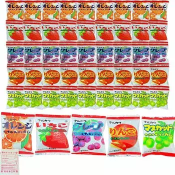 Марукава Гам Фюсэн Гам Апельсин Клубника Виноград Яблоко Мускат 5 видов x 10 штук Всего 50 штук Набор Мешок Ассорти из конфет Мешок для закусок Okaise