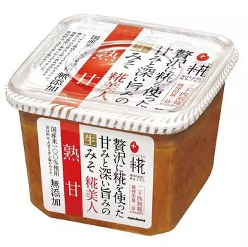 Marukome Plus Koji Raw Miso Koji Bijin Jukuama с домашними продуктами, 650 г x 2 шт. [Сделано из 100% риса]