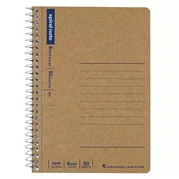 Maruman Блокнот N239 Ring, 0,2 дюйма (6 мм), В линейку, базовый, A6, 50 листов, набор из 10 штук