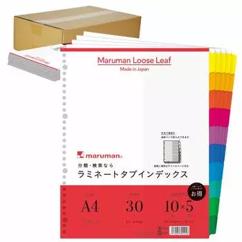 Maruman Index A4 Wide 30 Holes Holes Index Sheet 10 Mountains 5 Sets 10 Books LT3010FX10 (2 Compatible)