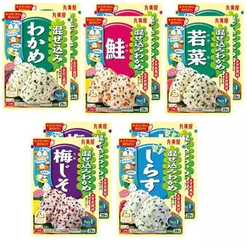 Marumiya Food Industry Ассорти из 5 видов вакаме x 2 пакетика каждого молодая слива (вакаме, лосось, зелень, перилла, малек)