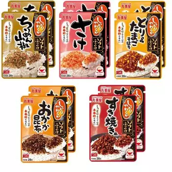 Marumiya Foods Industry Мягкий набор фурикаке, 5 видов x 2 пакета каждый, японский куриный фарш сукияки (Перец Чиримен, лосось и яйцо,