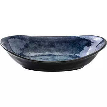 Marusankondo Mino Ware Fave 240 Deep Plate Navy Deep Plate