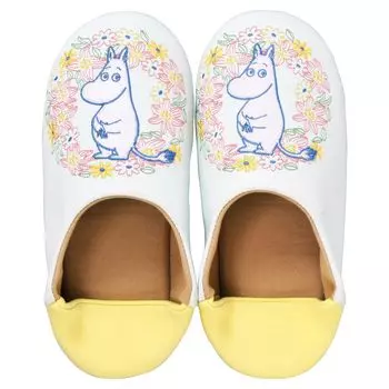 Marushin 1525003200 Slippers, Moomin, Approx. 8.7 - 9.4 inches (22 - 24 cm), Moomin and Wreath, Mother s Day, Birthday Gift, Gift