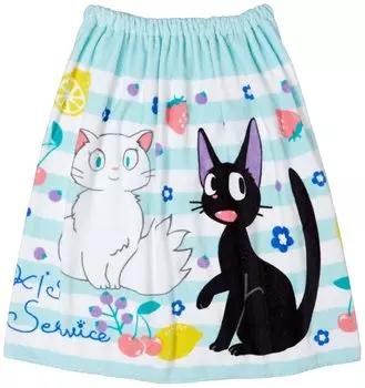 Marushin 60см Ролл Studio Ghibli Доставка Цветы и Фрукты 1065002400 Полотенце, «Служба доставки Кики» Джиджи, 60x120см, Дизайн, 100% хлопок,