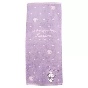 Marushin Face Towel Sanrio Kuromi Cute Skull Cotton Antibacterial and Deodorizing Treatment 3005052700 34 x 80cm 100% Approx.