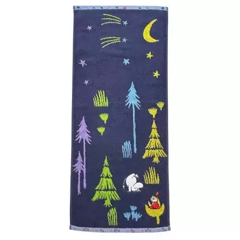 Marushin Moomin Face Towel Night Stroll 1405038600