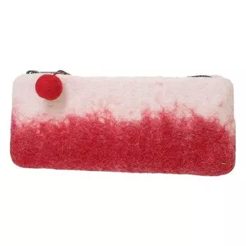 Marushin Pouch Nepal Gradient Pouch, красный пенал ручной работы из шерстяного фетра, косметичка 0395004100