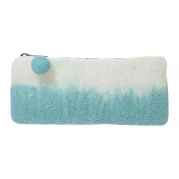 Marushin Pouch Nepal Gradient Pouch, синий пенал ручной работы из шерстяного фетра, косметичка 0395004300