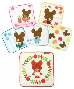 Marushin School Petit Towel Носовой платок Набор из 6 полотенец для девочек Жаккардовый яблочный антибактериальный и дезодорирующий Bear s & (Ретро 5, Полотенце, Девушка,