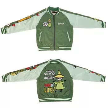 Marushin Sukajan MOOMIN Moomin Scandinavian Moominvalley Стильная милая куртка Sukajan Стильные товары для холодной погоды Теплая зимняя мода 1425029000 (L)