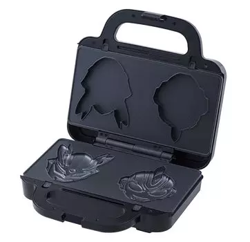 Marutaka Pancake Maker Ultraman Baking Removable Plate Electric Simple Operation Easy Care Silver 2-Piece MA-862