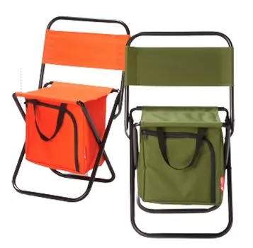 Marutatsu Outdoor Folding Compact Load Capacity Bag Barbecue colors green and Chair, Chair, Chair, Camping, 80kg, Included, Fishing, (2 mixed, orange)